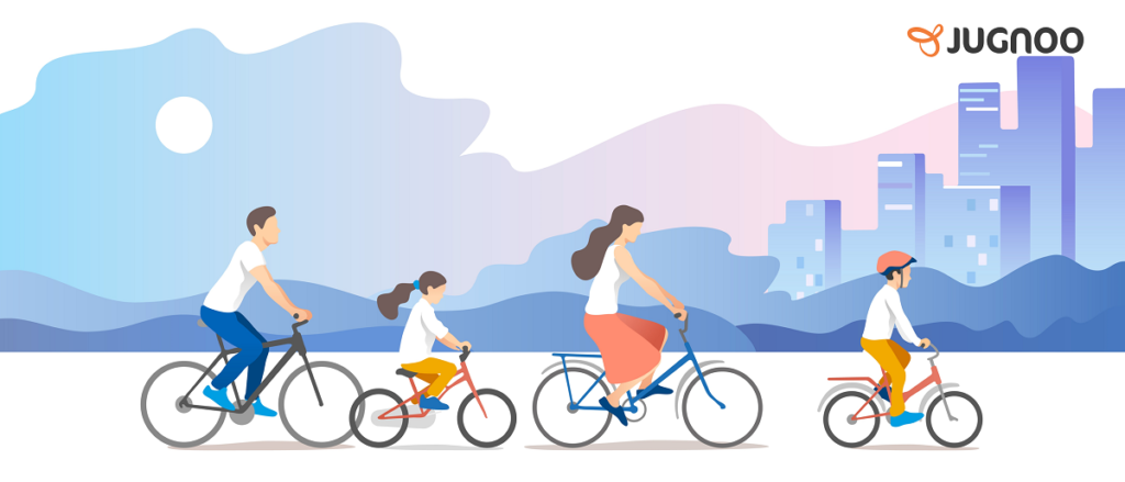 Family on cycles: Bicycle Rentals: Changing the way to commute