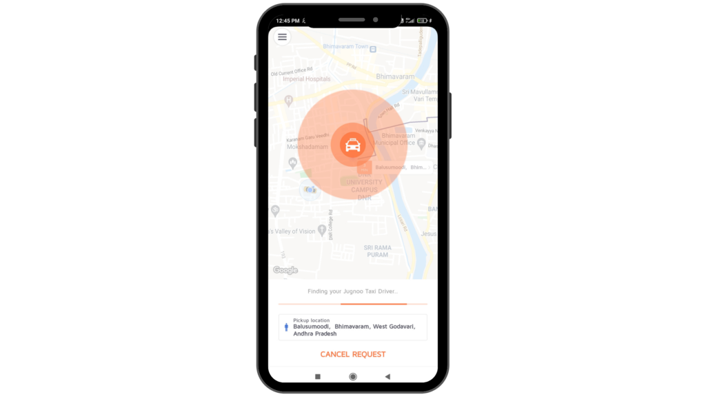 Taxi app development for passengers - Jugnoo