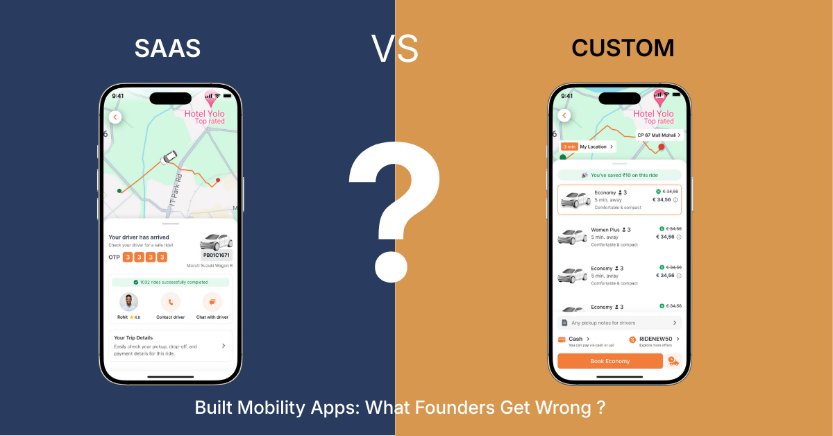 SaaS vs custom-built mobility apps